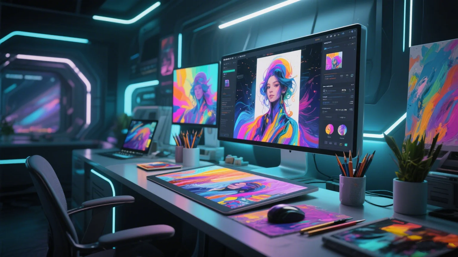 Lovart AI art creation showcase featuring professional designs and creative workflows