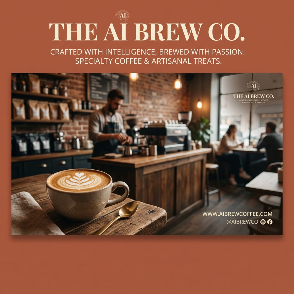 AI banner maker coffee shop social media